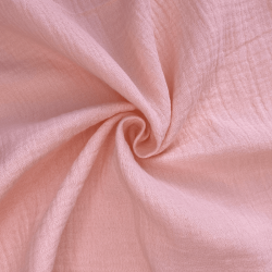 Ткань Муслин Жатый, цвет Нежно-Розовый (на отрез)  в Нижневартовске