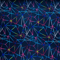 Ткань Оксфорд 210D PU, принт &quot;Неоновые треугольники&quot; (на отрез)  в Нижневартовске