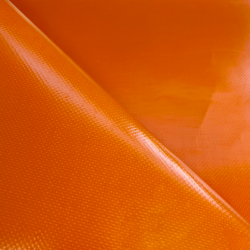 Ткань ПВХ 450 гр/м2, Оранжевый (Ширина 160см), на отрез  в Нижневартовске