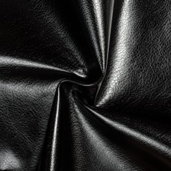 Ткань Дерматин (Кожзам) для мебели, цвет Черный (на отрез)  в Нижневартовске