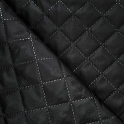 Стеганая подкладочная ткань с синтепоном (100гр/м2), цвет Черный (на отрез)  в Нижневартовске