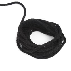 Шнур для одежды тип 2,  Чёрный (плетено-вязаный/полиэфир)  в Нижневартовске